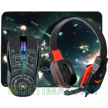 Комплект мышь с ковриком + наушники Defender Fortress MHP-012